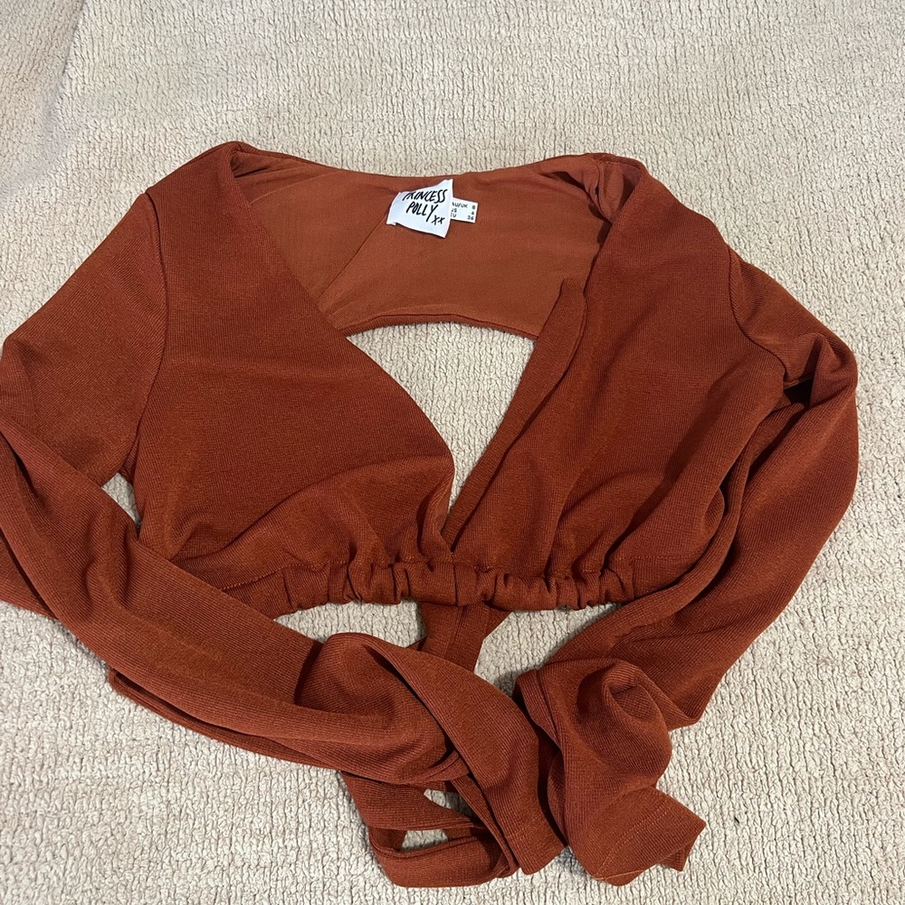 Princess Polly Rust Long Sleeve Top